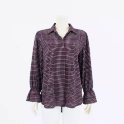 เสื้อเชิ้ตแขนยาว ผ้าพีชสกิน ลายฮาวส์ทูธ