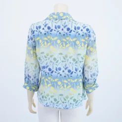 เสื้อคอปกฮาวาย แขนกระบอก ยาว 4 ส่วน ผ้าลายแสงเงา ของสวนดอกไม้ - Image 5