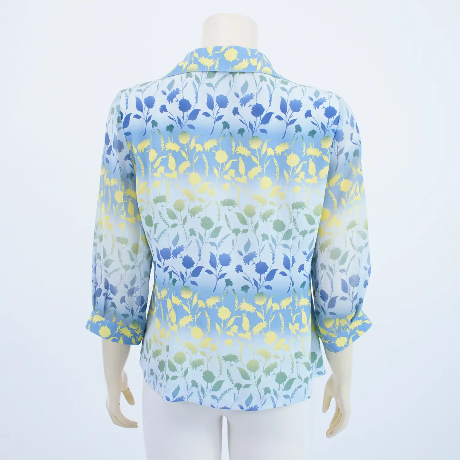 เสื้อคอปกฮาวาย แขนกระบอก ยาว 4 ส่วน ผ้าลายแสงเงา ของสวนดอกไม้ - Image 5