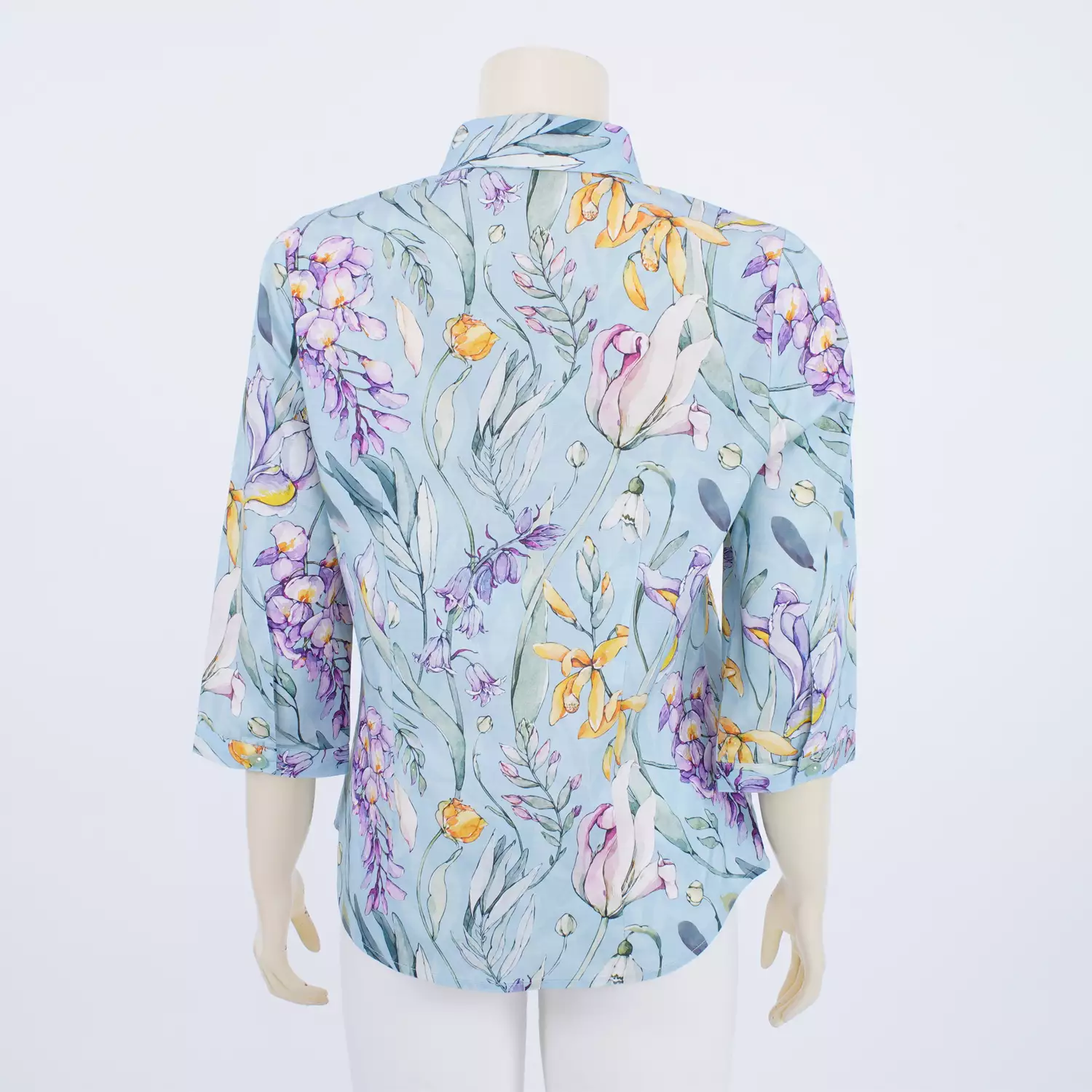 เสื้อเชิ้ต แขน 4 ส่วน ผ้าลายดอกไม้ - Image 3