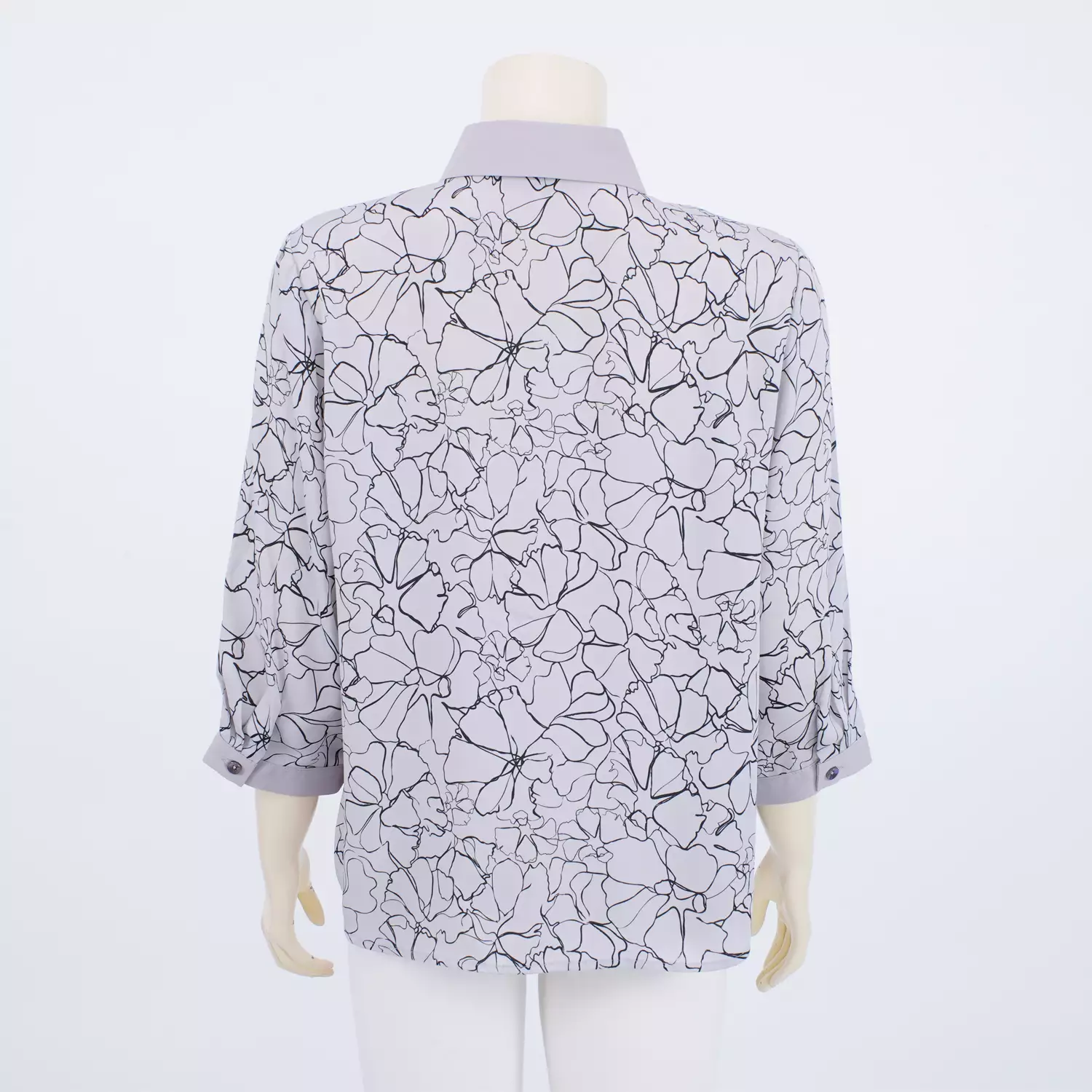 เสื้อเชิ้ต แขน 3 ส่วนผ้าลายเส้นกราฟิก - Image 3