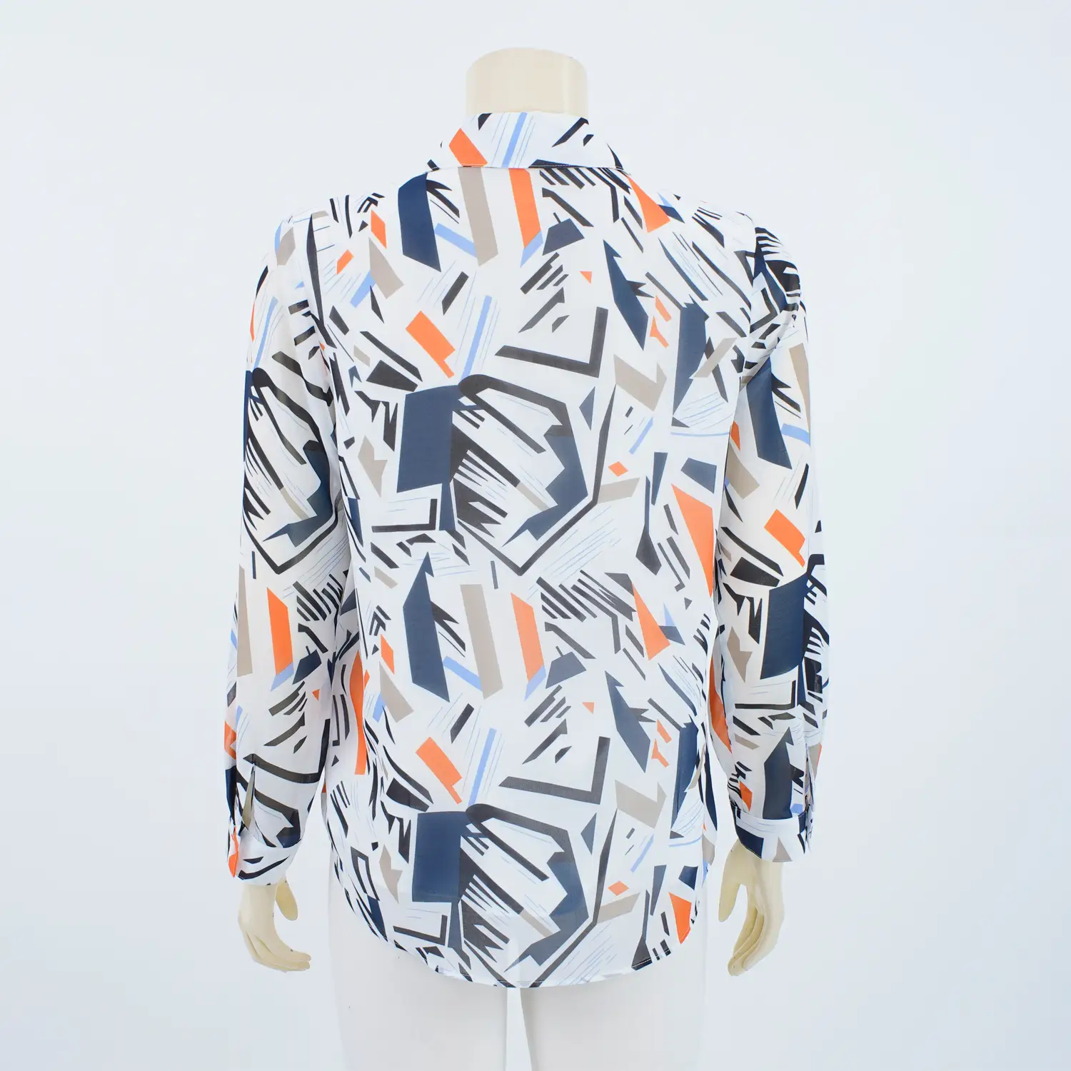 เสื้อเชิ้ต แขนกระบอก เสริมขอบแขน ผ้าลายสไตล์กราฟิก - Image 2