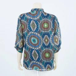 เสื้อคอตั้ง  แขนกระบอก ยาว 3 ส่วน  ผ้าลายสไตล์วินเทจ - Image 2