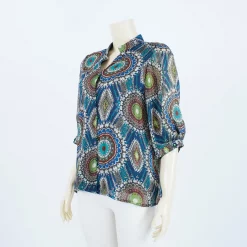 เสื้อคอตั้ง  แขนกระบอก ยาว 3 ส่วน  ผ้าลายสไตล์วินเทจ - Image 3