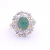 แหวนเงิน925 ชุบทอง18K ประดับมรกต และเซอร์คอนสีขาว