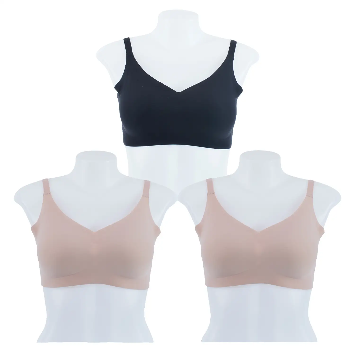เซตเสื้อชั้นใน ริกะ แบบไร้โครง ฟองน้ำยางพารา รุ่น Beautiful Seamless 3 ตัว (สงวนสิทธิ์ในการเลือก)