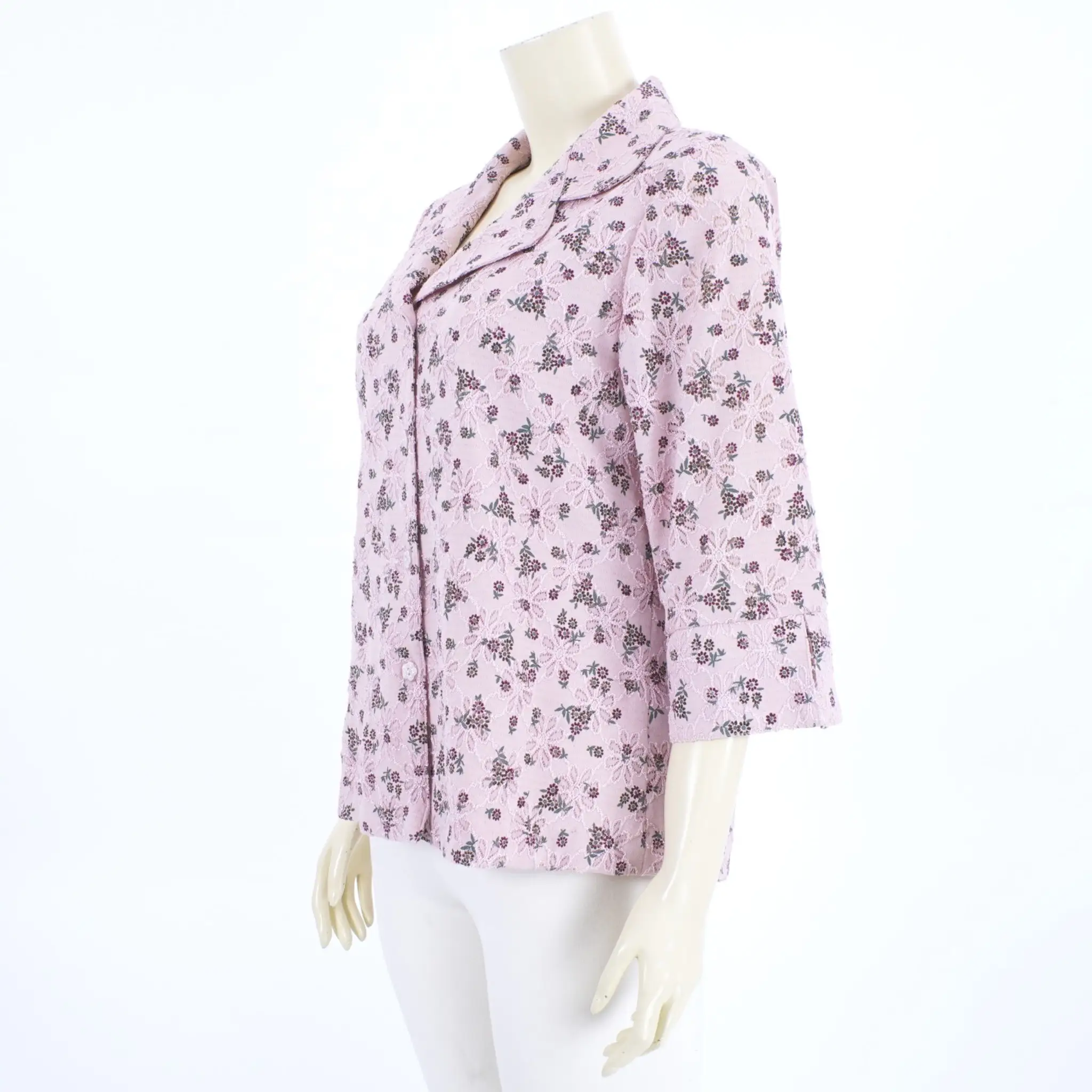 เสื้อเชิ้ตปกเทเลอร์ ผ้าลูกไม้ฮันน่า ลายดอกไม้ - Image 3