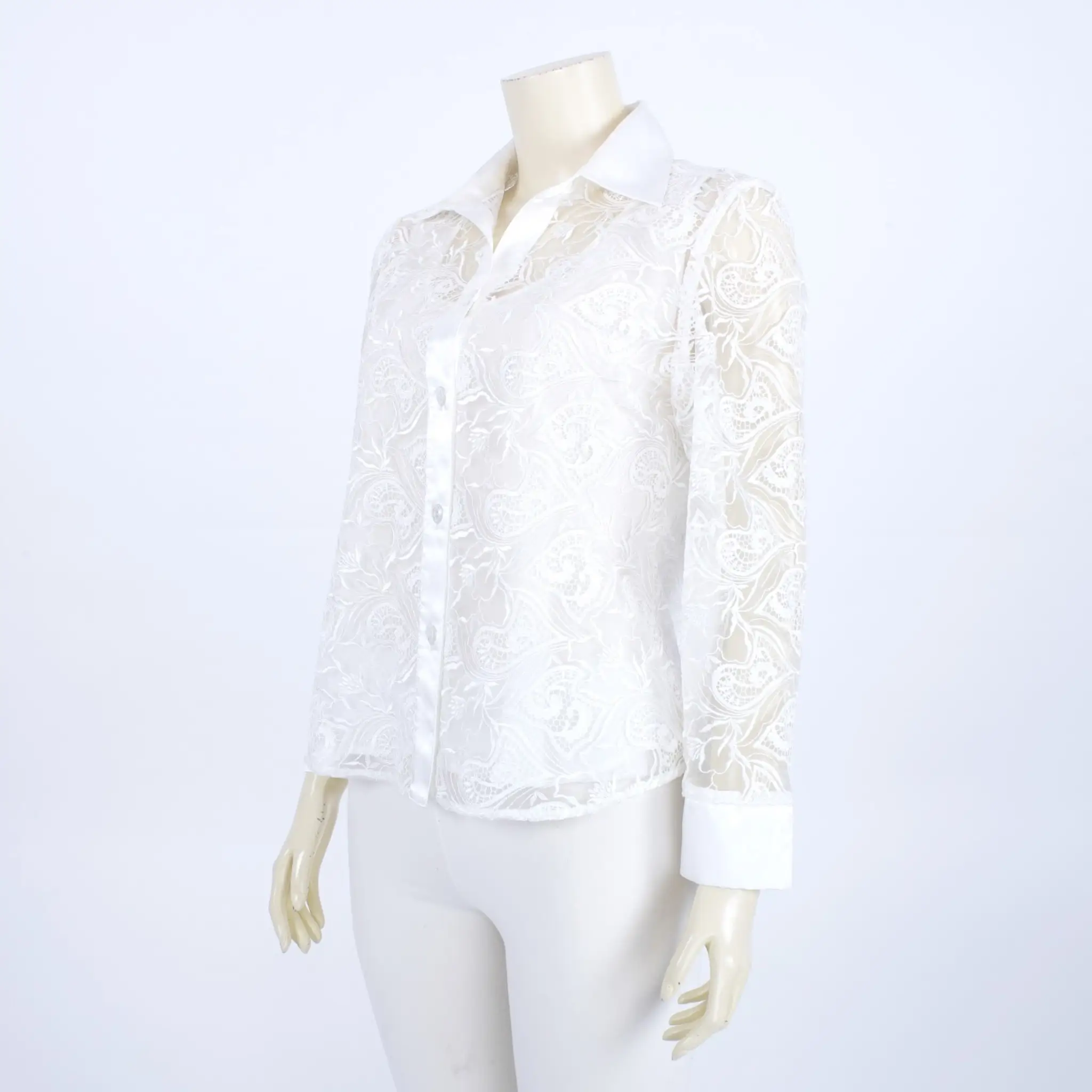 เสื้อเชิ้ต แขนยาว ผ้าลูกไม้อะโวร่าทอลาย - Image 2