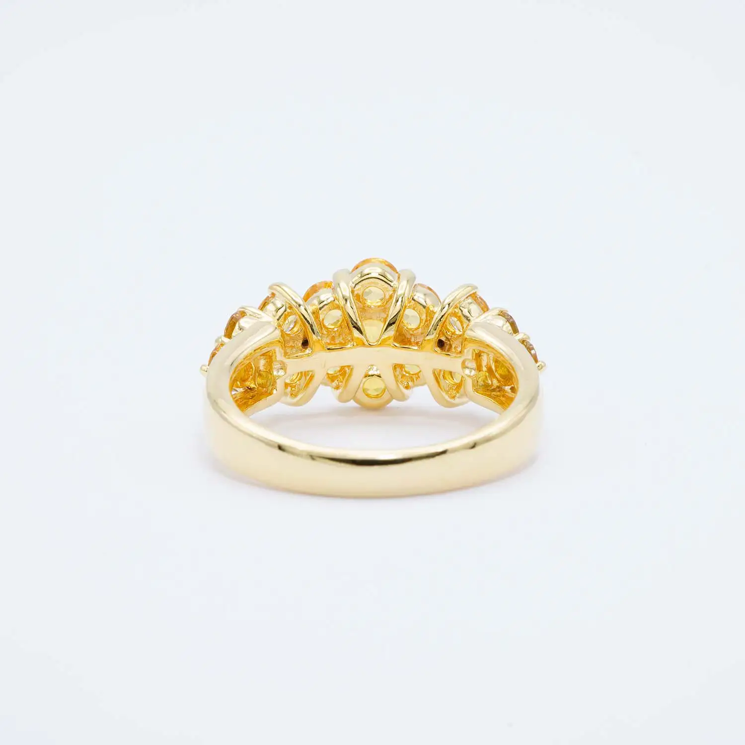 แหวนเงิน925 ชุบทอง18K ประดับบุษราคัม ซองเจีย และเพชรสีขาว ดีไซน์ Gold&Good Luck - Image 4