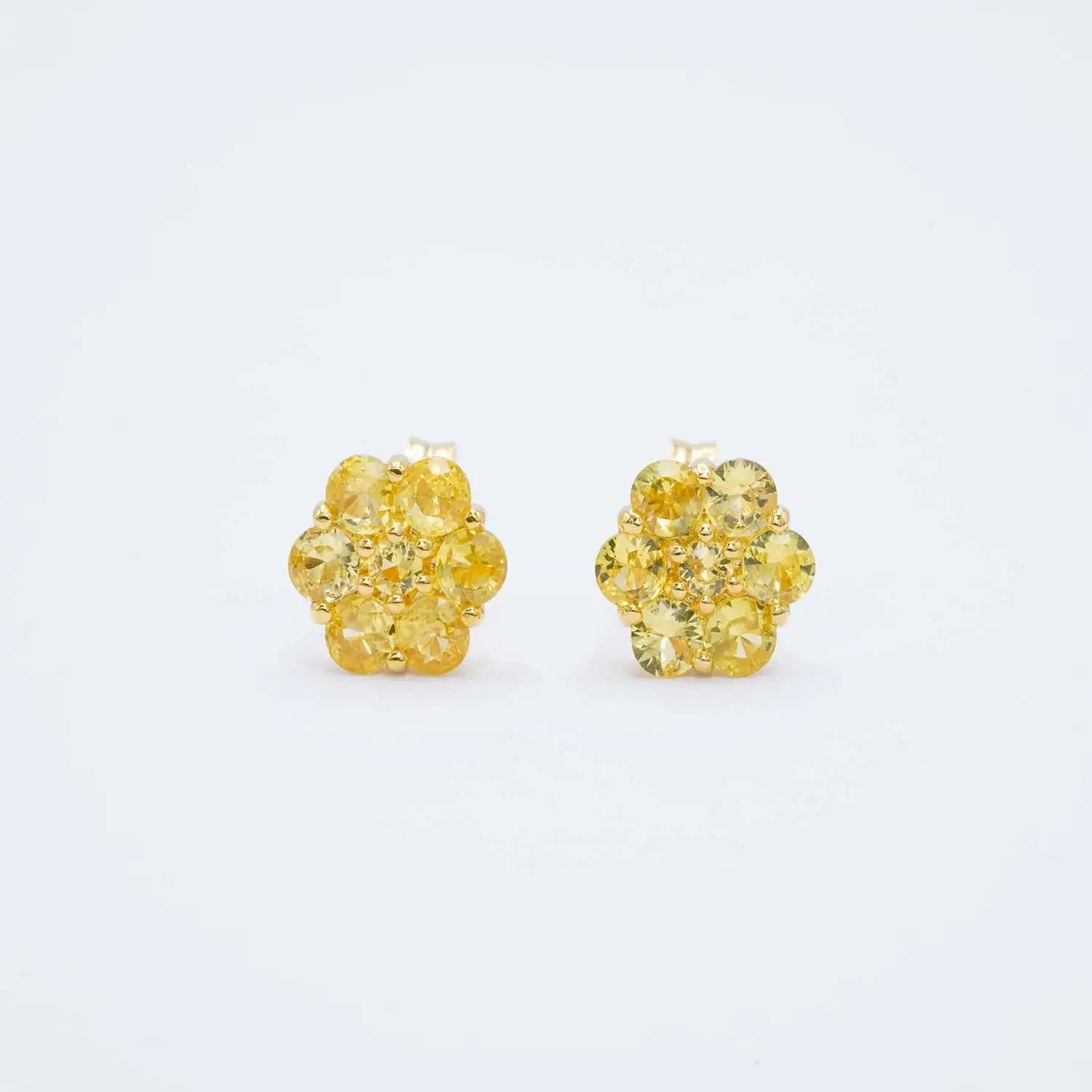 ต่างหูเงิน925 ชุบทอง18K ประดับบุษราคัม ซองเจีย ดีไซน์ Gold&Good Luck - Image 4
