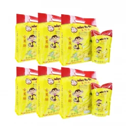 เซตกล้วยหอมทอง อบกรอบ รสดั้งเดิม  ตราอร่อยจิงจิง 6 ห่อ  (3 แพ็ค/ห่อ)