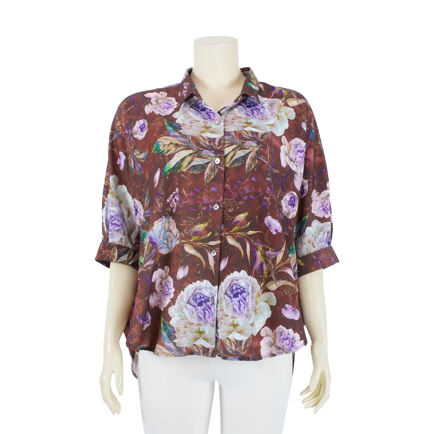 เสื้อเชิ้ต แขนทรงดอลแมนยาว 4 ส่วน ทรงโอเวอร์ไซซ์