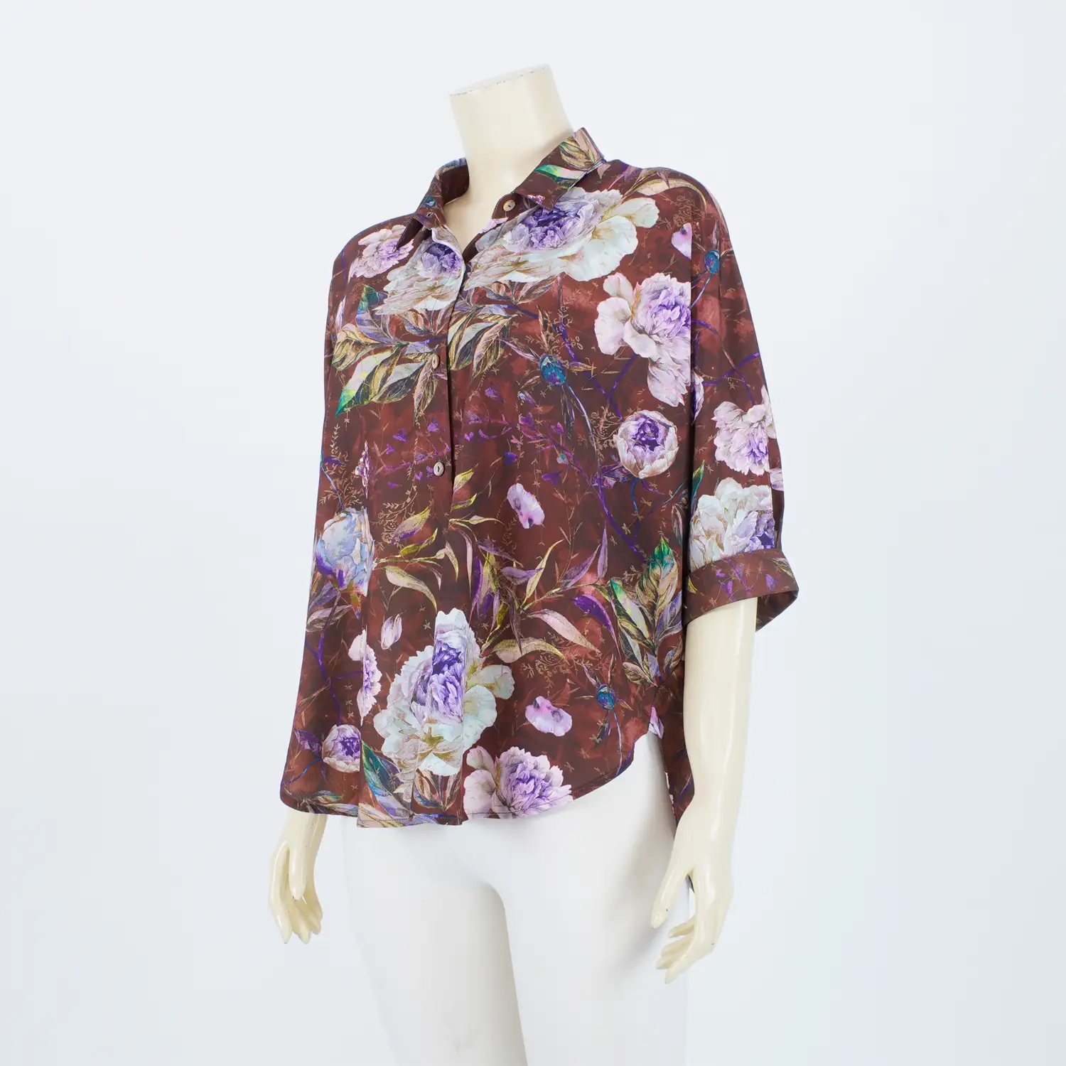 เสื้อเชิ้ต แขนทรงดอลแมนยาว 4 ส่วน ทรงโอเวอร์ไซซ์ - Image 2