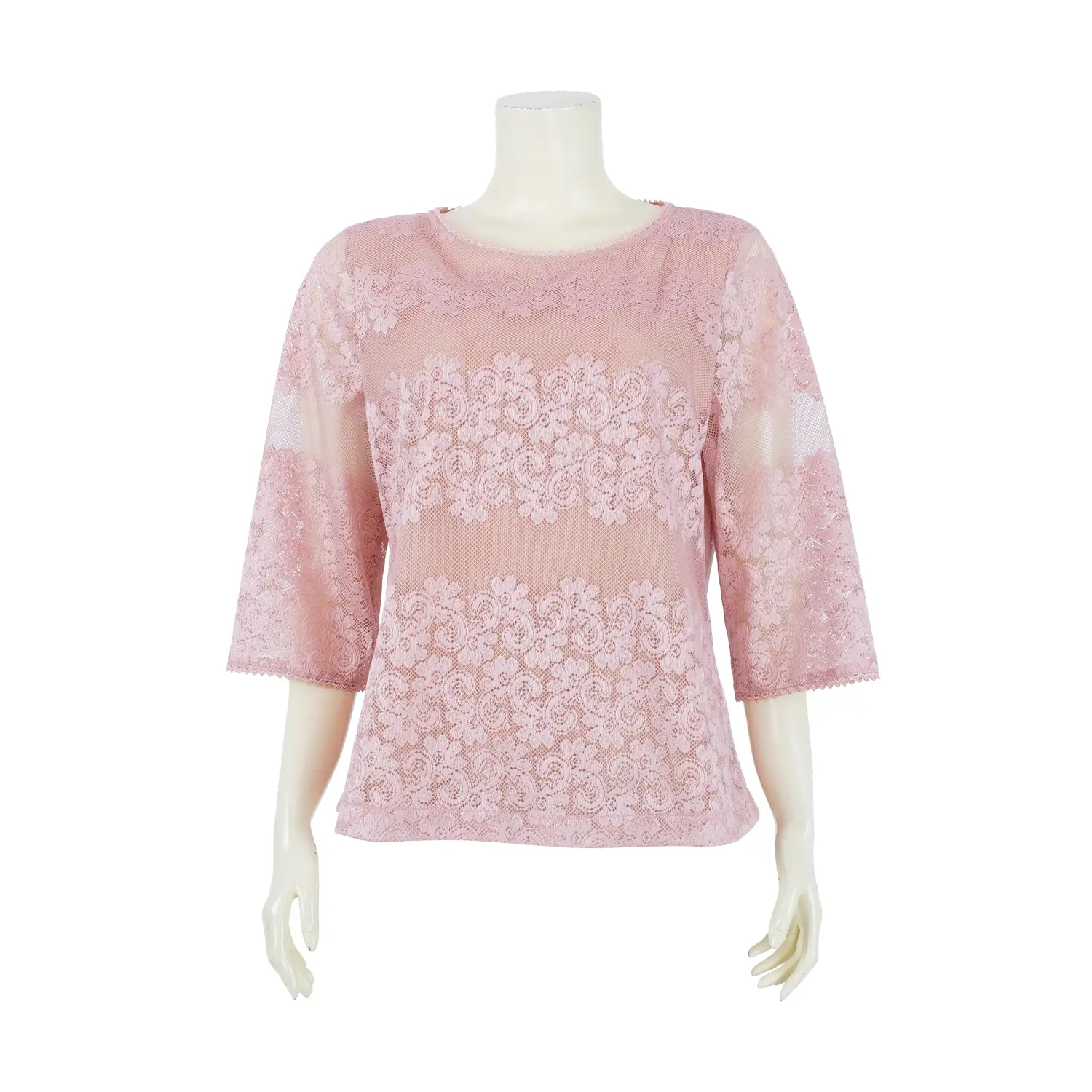 เสื้อสตรีคอกลม แขน 4 ส่วน ผ้าลูกไม้สไตล์อิตาลี
