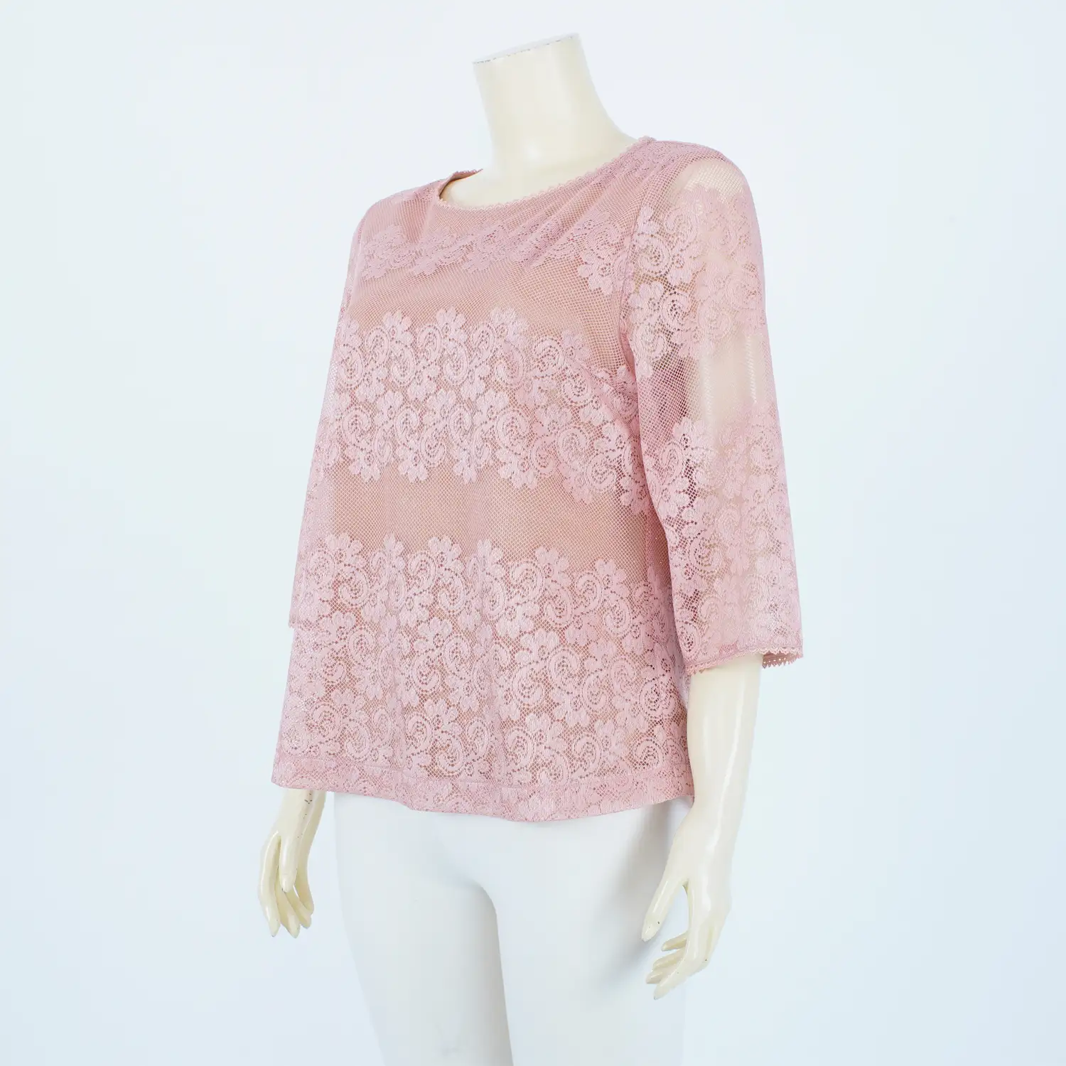เสื้อสตรีคอกลม แขน 4 ส่วน ผ้าลูกไม้สไตล์อิตาลี - Image 2