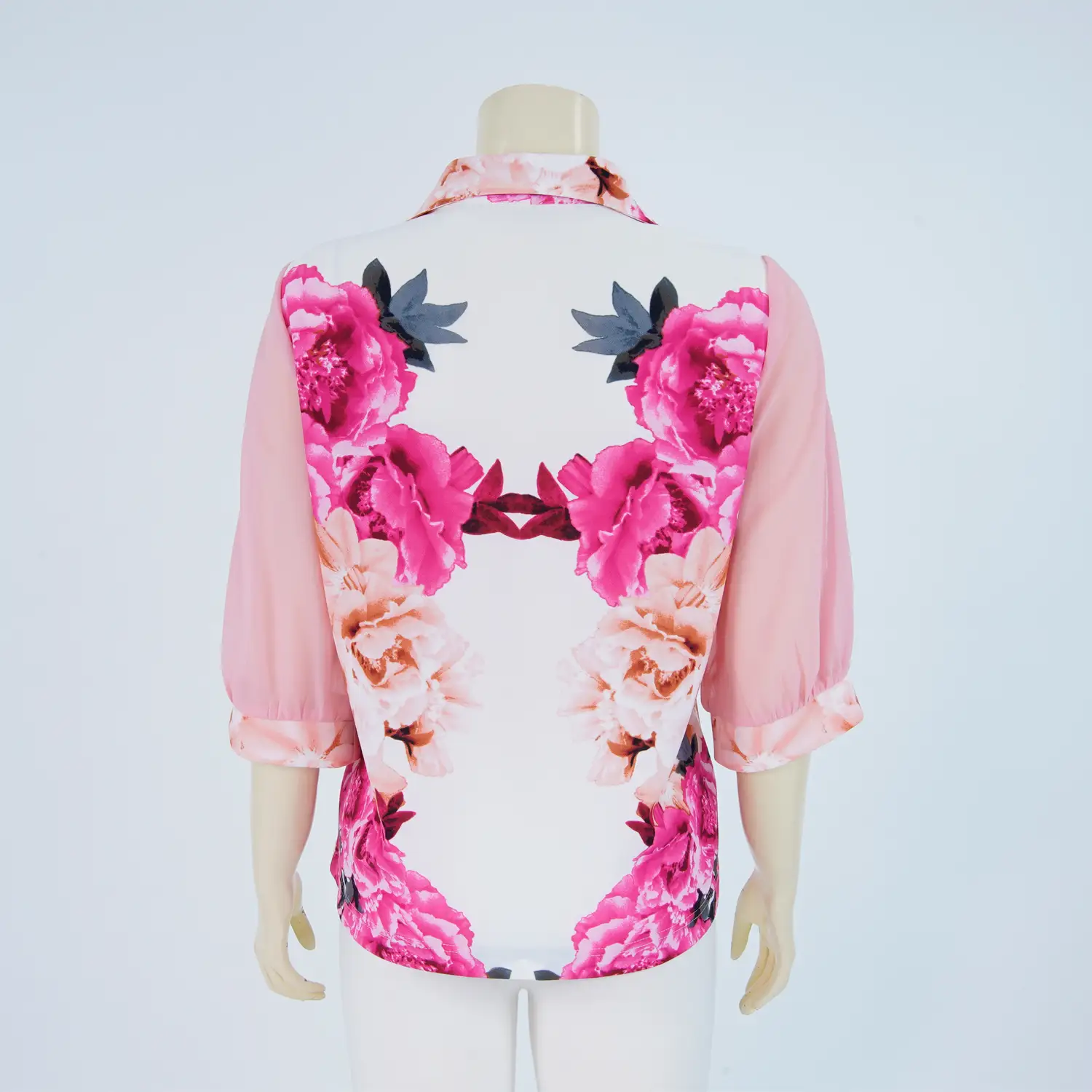 เสื้อเชิ้ต แขนกระบอก 4 ส่วน ผ้าลายดอกไม้ - Image 3