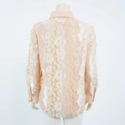 เสื้อเชิ้ต  แขนยาวทรงกระบอก ผ้าลูกไม้ลายดอกไม้ - Image 7