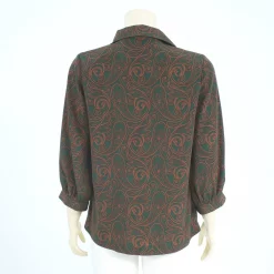 เสื้อเชิ้ต แขนกระบอก ปลายแขนพองยาว 4 ส่วน ผ้าลายเส้นสไตล์เพสลีย์ - Image 5