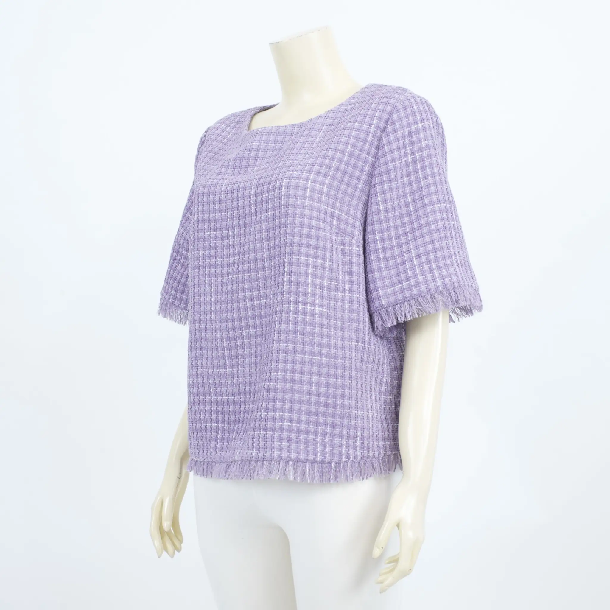 เสื้อคอกลม แขนสั้น COCO TWEED BLOUSE - Image 2