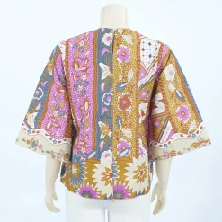 เสื้อคอวี แขนบาน 3 ส่วน ผ้าปาเต๊ะ - Image 3