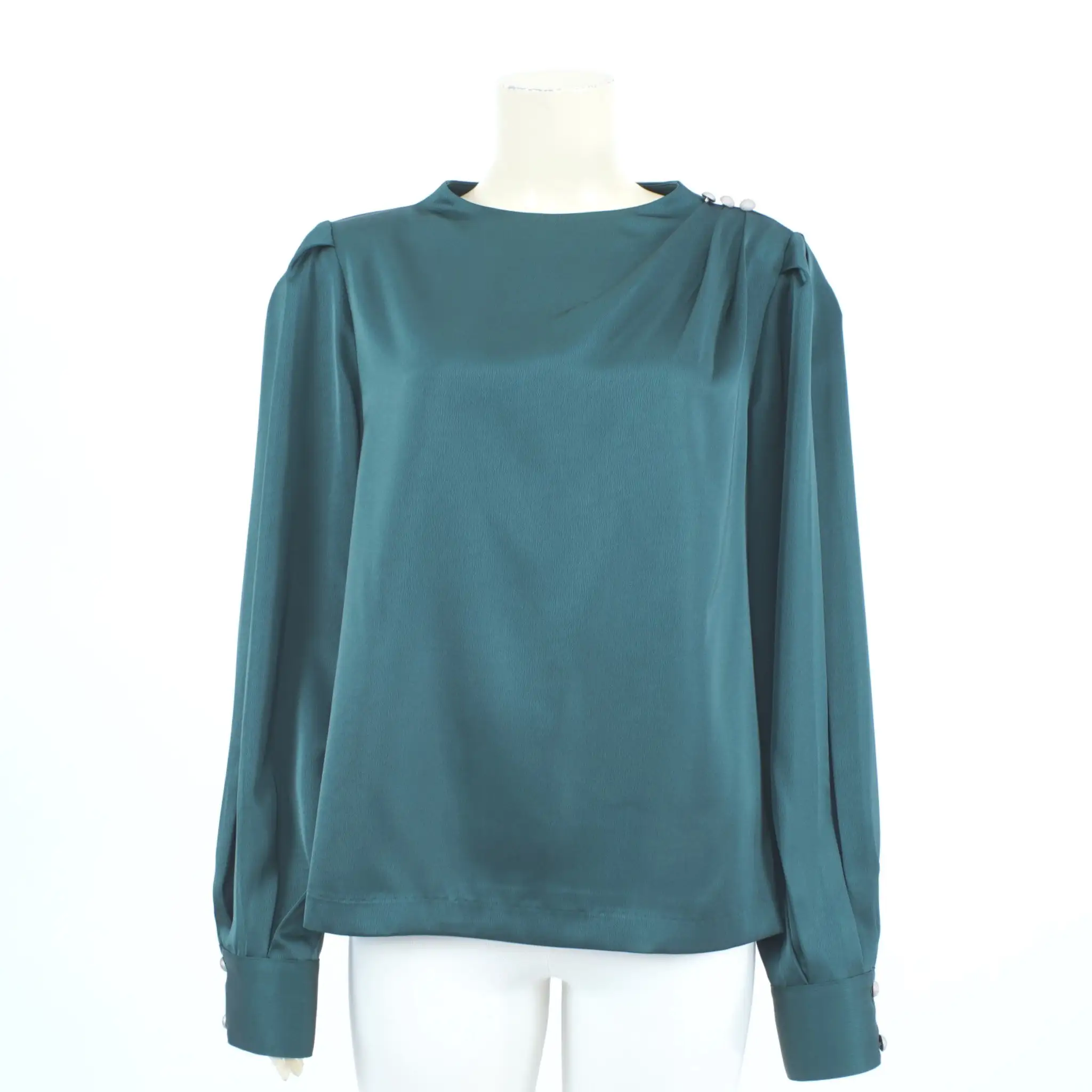 เสื้อคอตั้ง แต่งกระดุม แขนพองยาว - Image 3