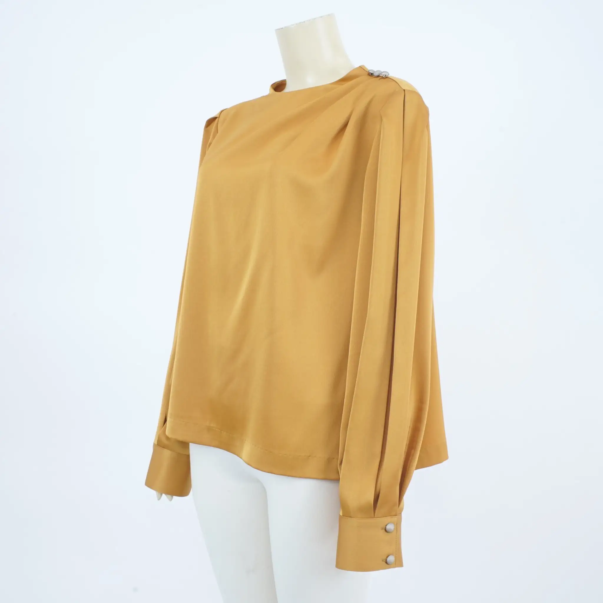 เสื้อคอตั้ง แต่งกระดุม แขนพองยาว - Image 5