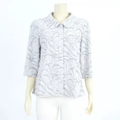 เสื้อเชิ้ตคอบัวแขน 4 ส่วนผ้าทอลายเส้น
