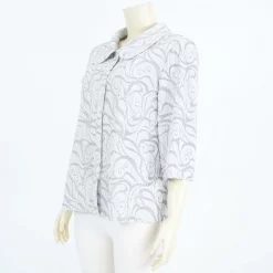 เสื้อเชิ้ตคอบัวแขน 4 ส่วนผ้าทอลายเส้น - Image 3