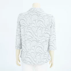 เสื้อเชิ้ตคอบัวแขน 4 ส่วนผ้าทอลายเส้น - Image 2