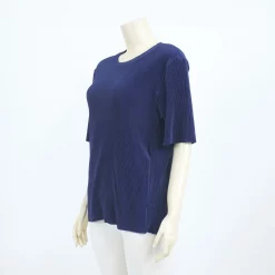 เซตเสื้อคอกลม และเสื้อคอวี  ผ้าอัดพลีทสีพื้น 2 ตัว (สงวนสิทธิ์ในการเลือก) - Image 3