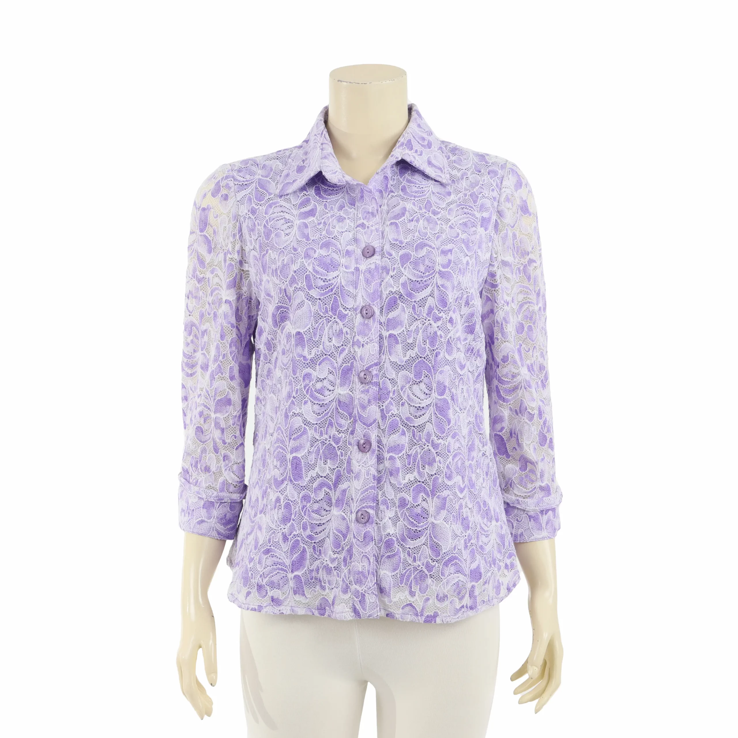 เสื้อเชิ้ตแขน 4 ส่วน ผ้าลูกไม้ราเชล - Image 2