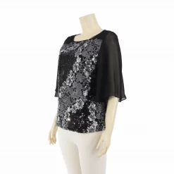 เสื้อคอกลม แขนระบาย 3 ส่วน แต่งเลื่อมและลายปัก - Image 3