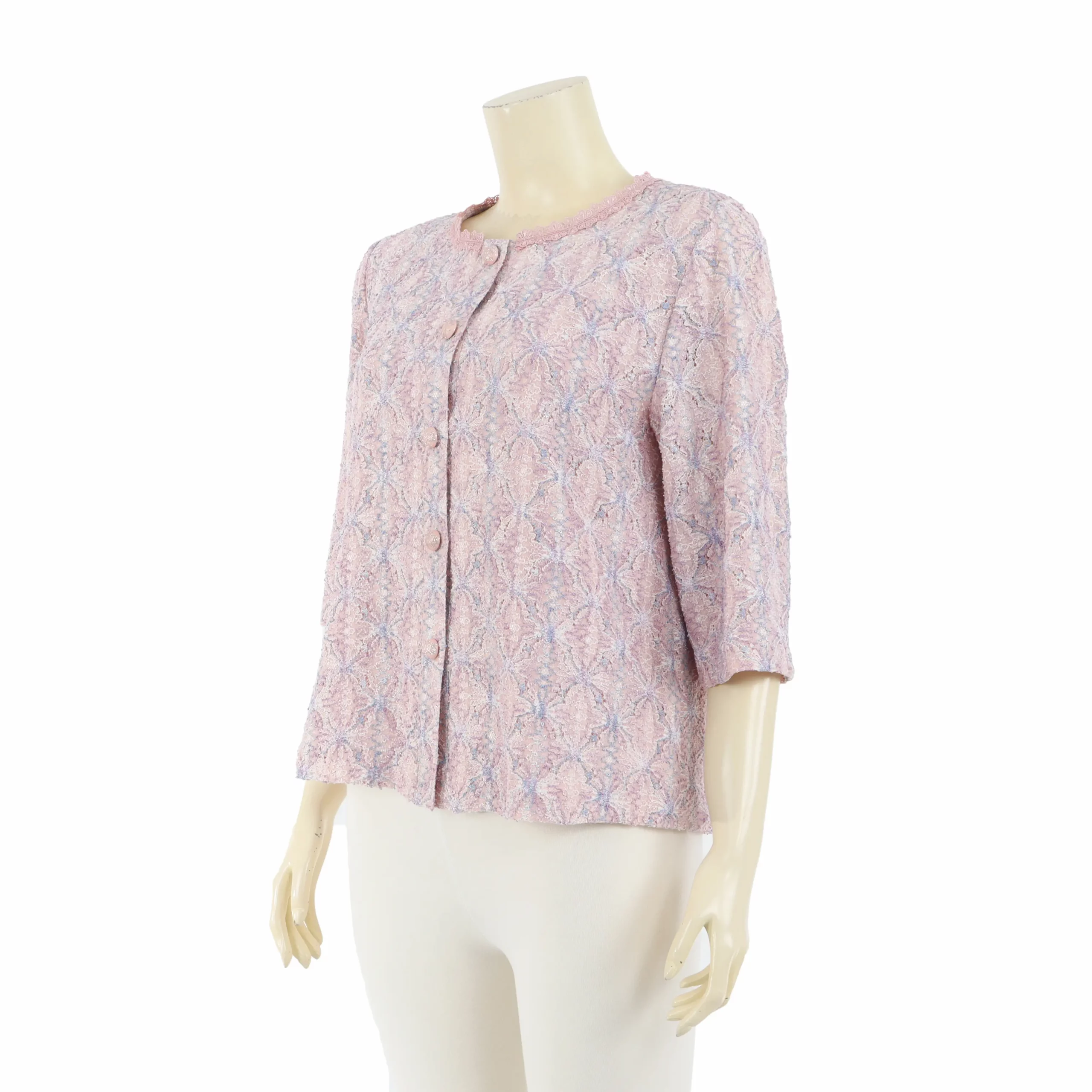 เสื้อคอกลมแขน 3 ส่วน ผ้าลูกไม้ราเชลดีไซน์คลาสสิก - Image 3