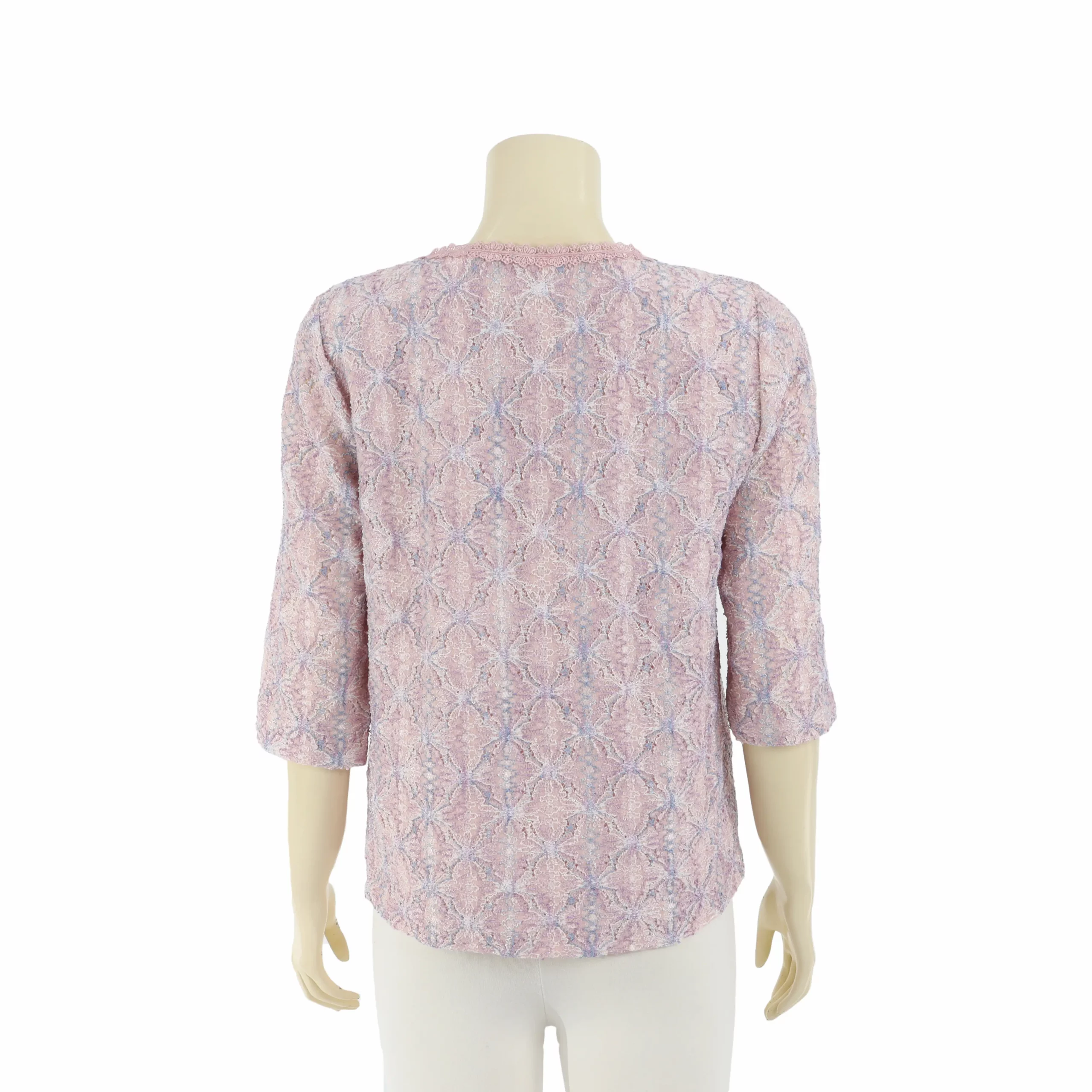 เสื้อคอกลมแขน 3 ส่วน ผ้าลูกไม้ราเชลดีไซน์คลาสสิก - Image 2