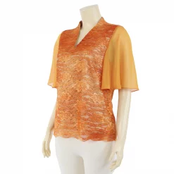 เสื้อคอปีนแหลม แขนระบายผ้าลูกไม้แฟนซี - Image 3