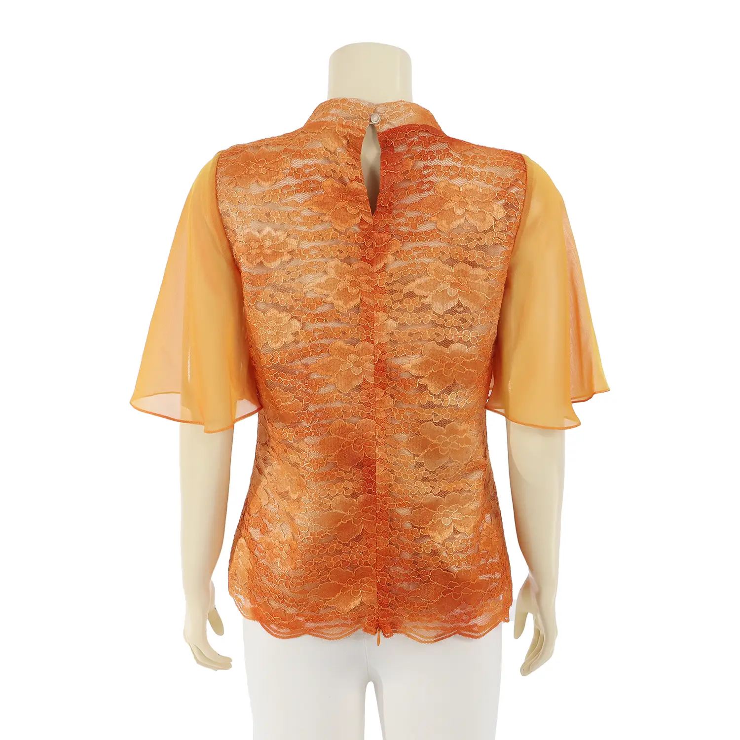 เสื้อคอปีนแหลม แขนระบายผ้าลูกไม้แฟนซี - Image 2