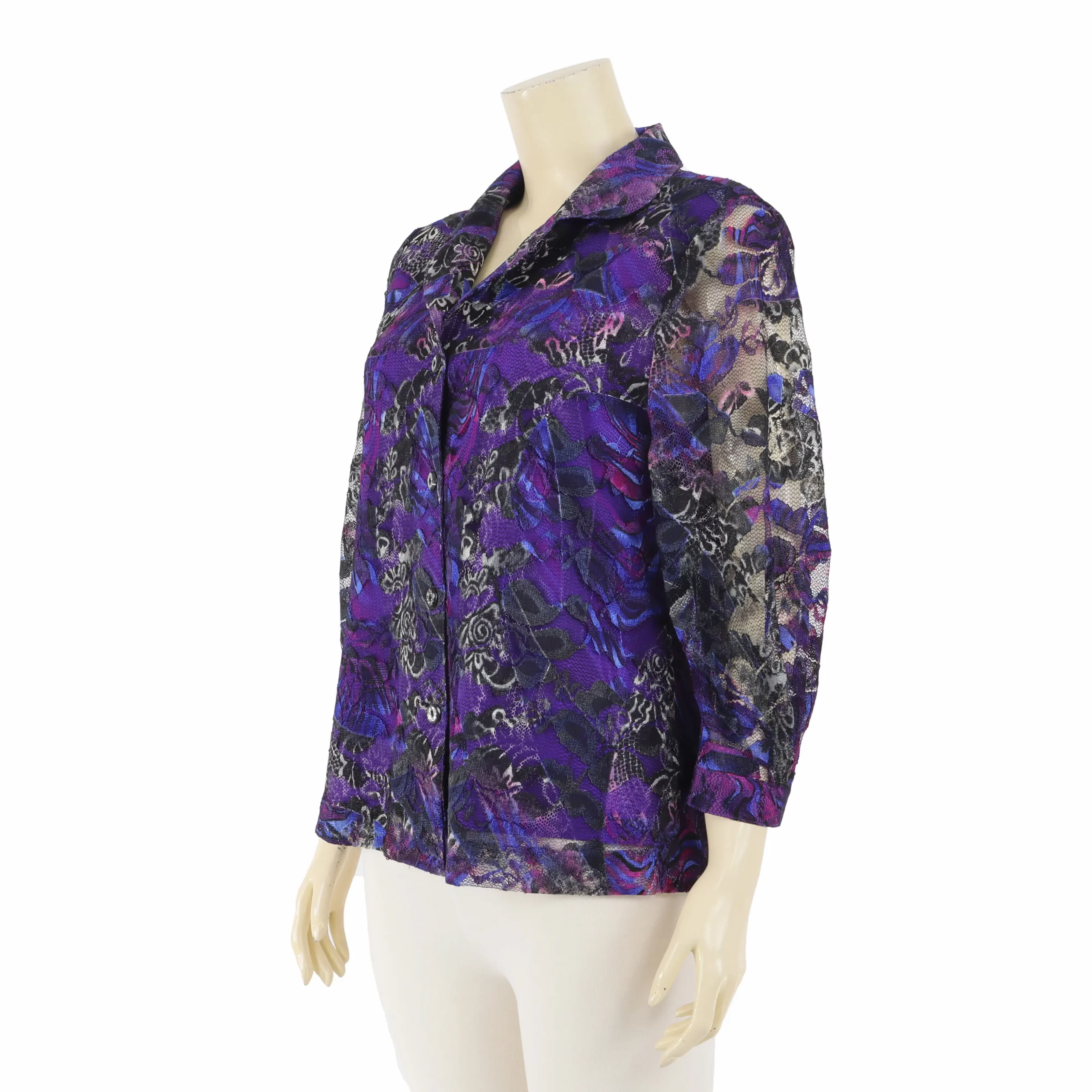 เสื้อเชิ้ตคอปกฮาวายแขน 4 ส่วนผ้าลูกไม้ราเชล - Image 2