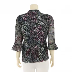 เสื้อคอวี แขน 3 ส่วน ผ้าลูกไม้ราเชลสีรุ้ง - Image 3