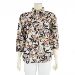 เสื้อคอปก แขน 5 ส่วน ผ้าลินิน ลายสัตว์ - Image 3