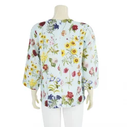 เสื้อคอกลม แขน 4 ส่วน ลายดอกไม้สไตล์วินเทจ - Image 5