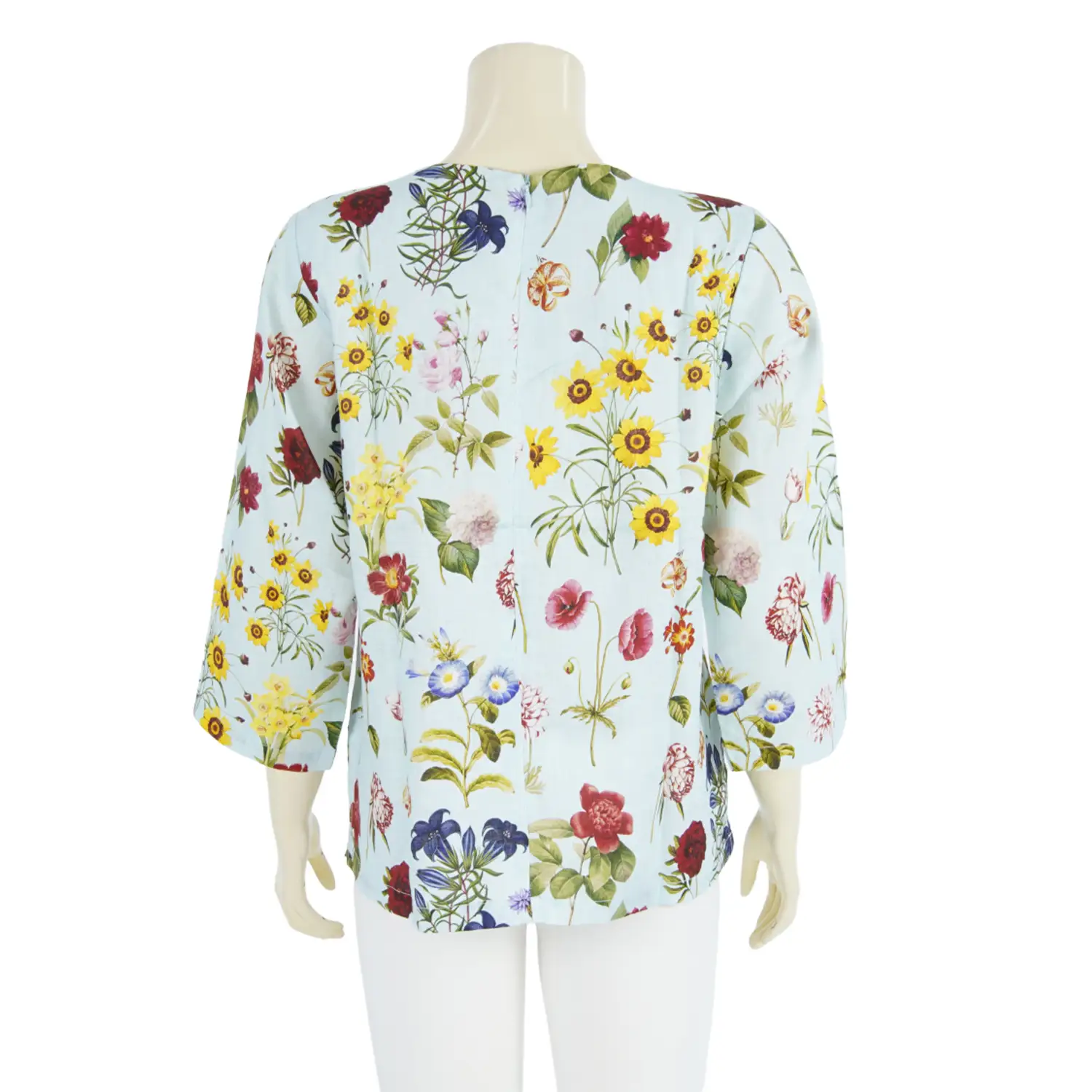 เสื้อคอกลม แขน 4 ส่วน ลายดอกไม้สไตล์วินเทจ - Image 5
