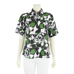 เสื้อเชิ้ตแขนสั้น ผ้าลินินพิมพ์ลาย - Image 3