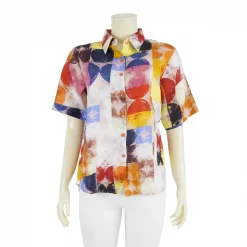เสื้อเชิ้ตแขนสั้น ผ้าลินินพิมพ์ลาย - Image 4