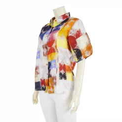 เสื้อเชิ้ตแขนสั้น ผ้าลินินพิมพ์ลาย - Image 5