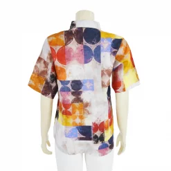เสื้อเชิ้ตแขนสั้น ผ้าลินินพิมพ์ลาย - Image 6