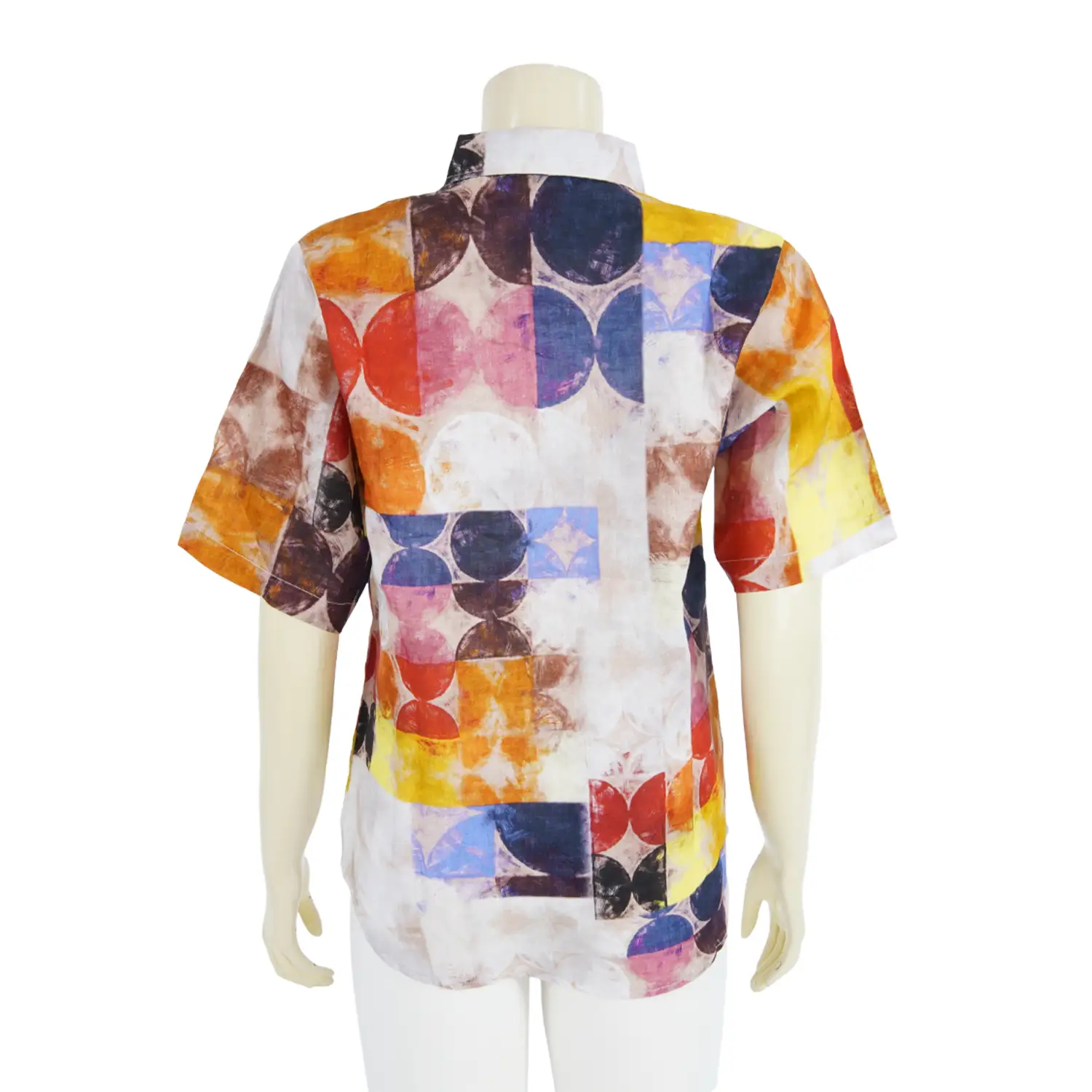 เสื้อเชิ้ตแขนสั้น ผ้าลินินพิมพ์ลาย - Image 6