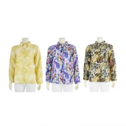 เสื้อเชิ้ตแขนยาว ผ้าลินินพิมพ์ลาย