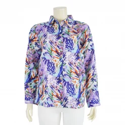 เสื้อเชิ้ตแขนยาว ผ้าลินินพิมพ์ลาย - Image 3