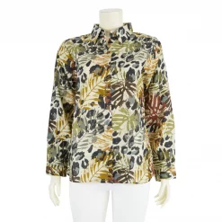 เสื้อเชิ้ตแขนยาว ผ้าลินินพิมพ์ลาย - Image 4