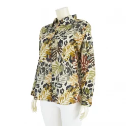 เสื้อเชิ้ตแขนยาว ผ้าลินินพิมพ์ลาย - Image 5